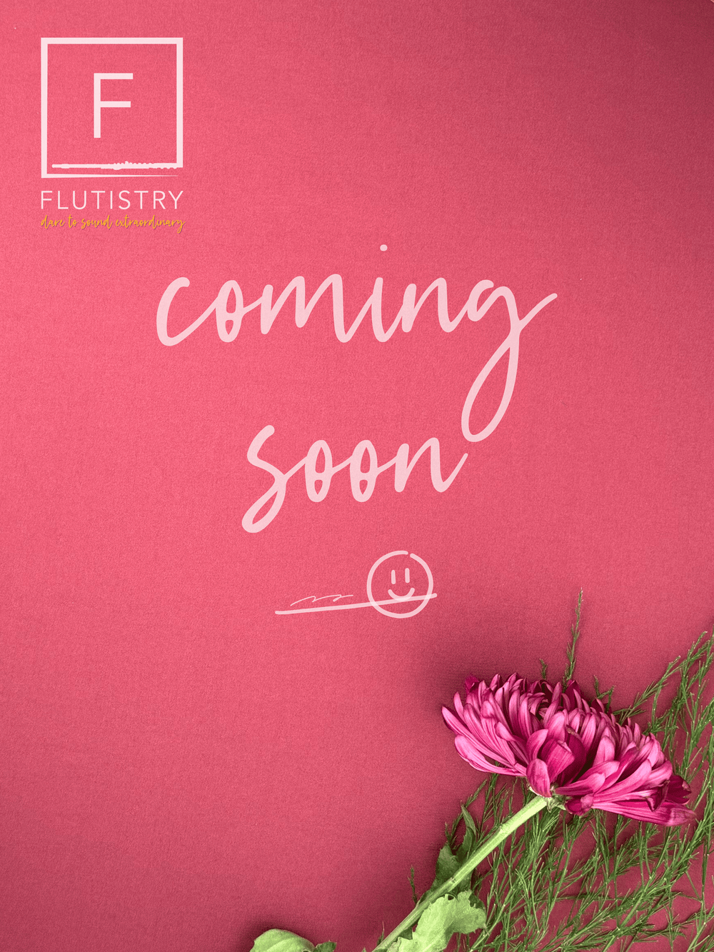 Coming soon placeholder pink flower