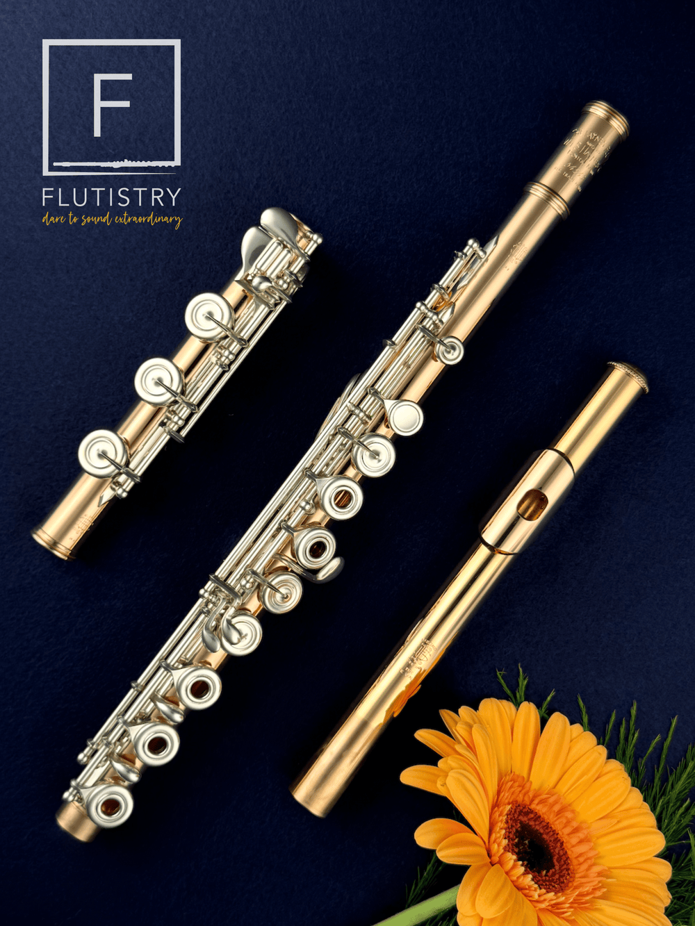 Haynes Flute - 14K Gold/Silver - B footjoint, Offset G, C trill, Open hole - FLUTISTRY