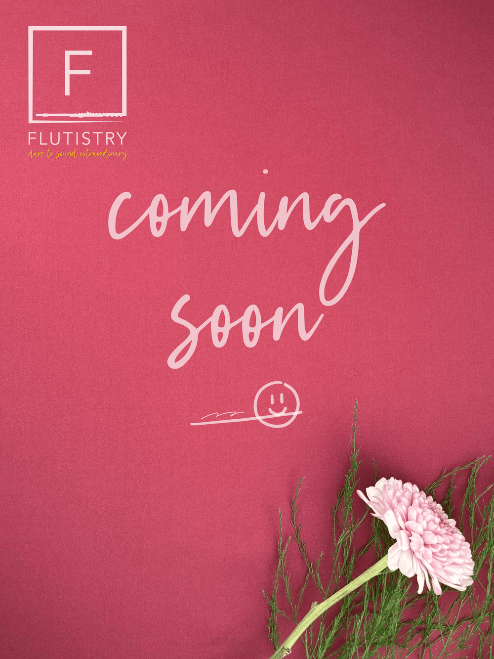 Coming Soon placeholder pink flower