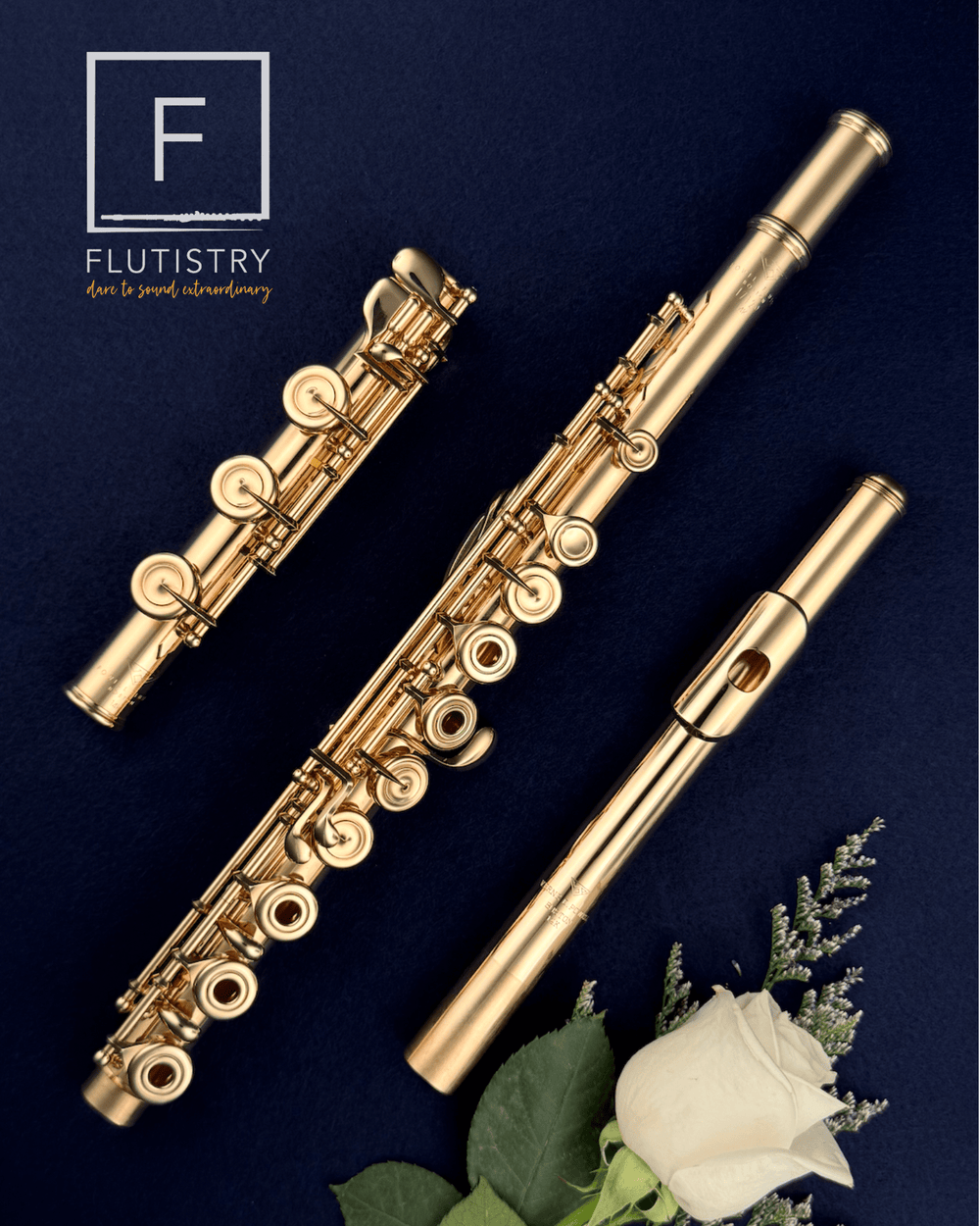 Powell Flute - 19.5K Gold - B footjoint, Offset G, Split E, C trill, D roller, Open hole - FLUTISTRY