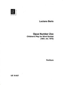 Berio, L. - Opus Number Zoo, Score - FLUTISTRY BOSTON