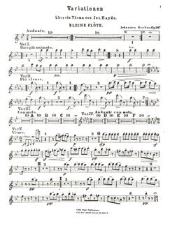 Brahms, J. -  Variations on a Theme by Haydn - Piccolo - FLUTISTRY BOSTON