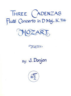 Donjon, J. - Three Cadenzas, Mozart Concerto in D