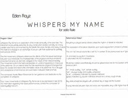 Rayz, E. - Whispers My Name - FLUTISTRY BOSTON