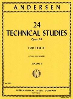 Andersen, J. - 24 Technical Studies, Op. 63: Vol I - FLUTISTRY