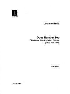 Berio, L. - Opus Number Zoo, Score - FLUTISTRY