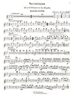 Brahms, J. - Variations on a Theme by Haydn - Piccolo - FLUTISTRY