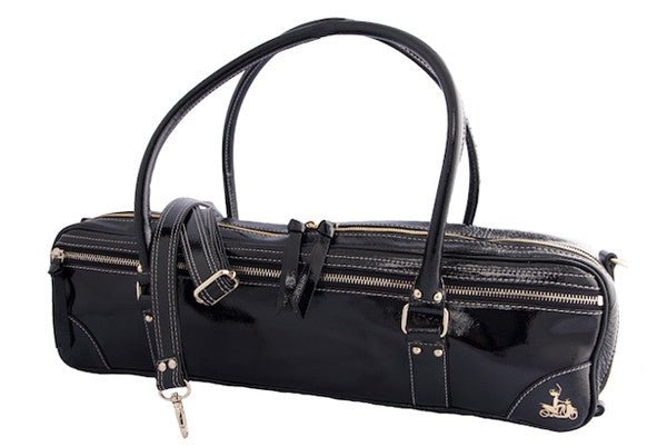 Fluterscooter - Black Patent Leather Bag - FLUTISTRY