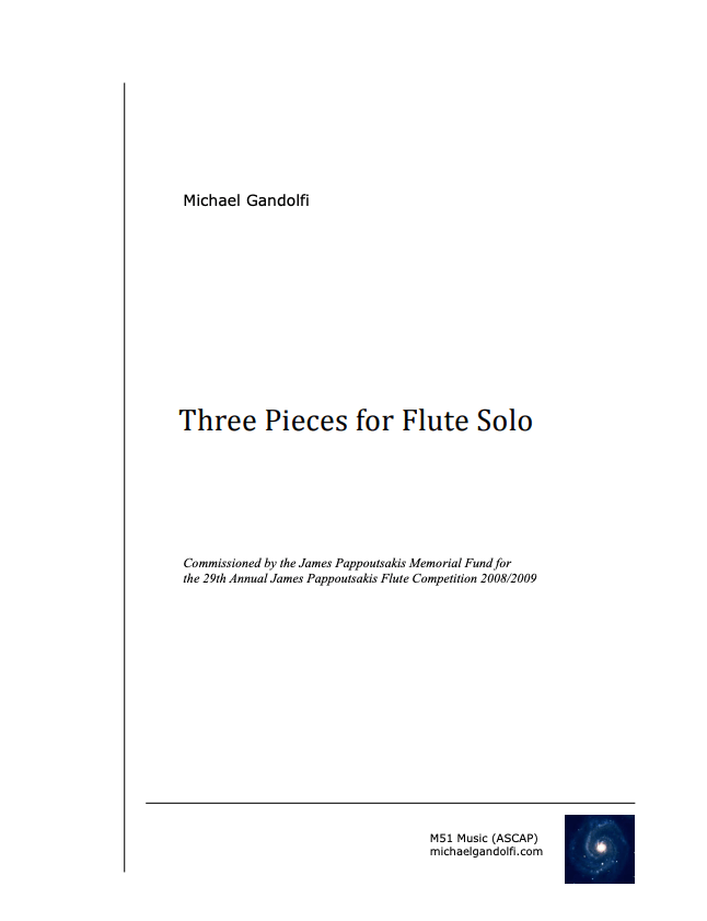 Gandolfi, M. - Three Pieces for Flute Solo - FLUTISTRY