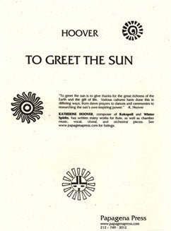Hoover, K. - To Greet The Sun - FLUTISTRY