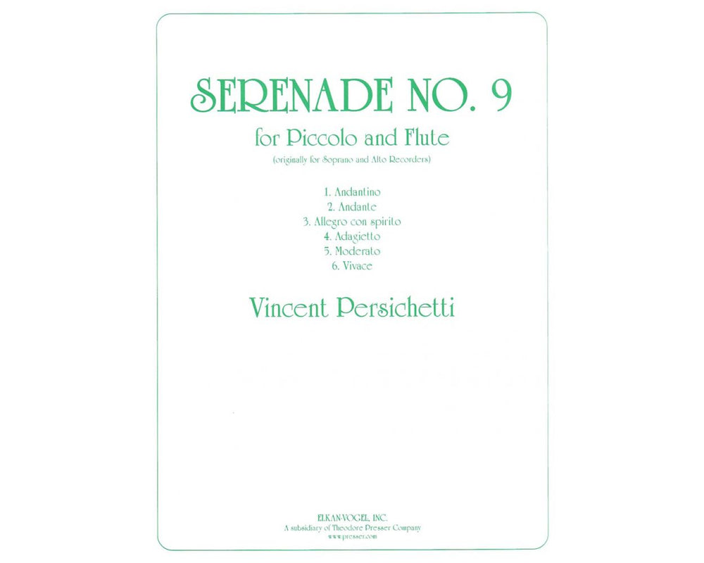 Persichetti, Vincent - Serenade No. 9 - FLUTISTRY