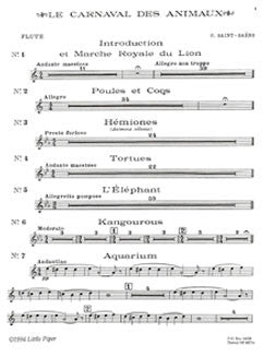 Saint - Saens, C. - Carnival of the Animals - Flute I - FLUTISTRY